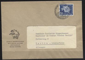 Швейцария, 1961 ВПС-UPU, КПД. почта из бюро ВПС